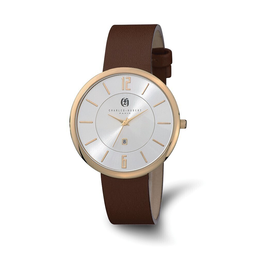 Kazi Luxury Charles Hubert IP-plated Stainless Steel Silver-tone Dial Quartz